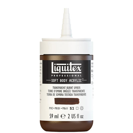 Liquitex Professional Soft Body Acrylic Paint 2-oz bottle, Transparent Burnt Umber