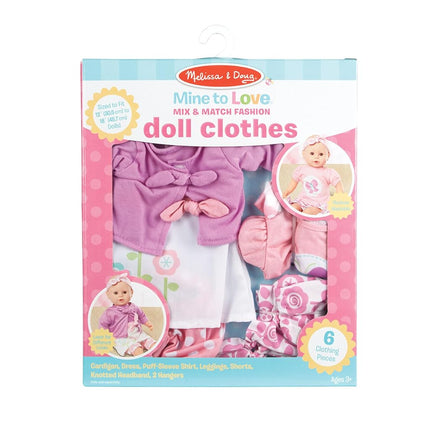 Melissa & Doug Mine to Love Mix & Match Fashion Doll Clothes for 12”-18” Dolls (6Piece)