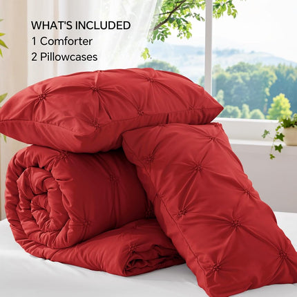 BEDELITE King Comforter Set Rose Red,Lightweight & Soft Comforter