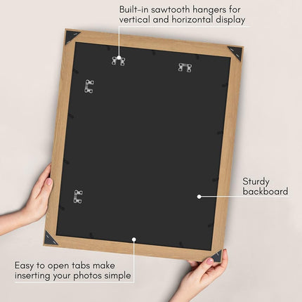 Americanflat 16x20 Poster Frame in Oak with Polished Plexiglass - Horizontal and Vertical Formats with Included Hanging Hardware