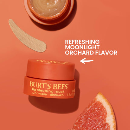 Burt's Bees Mascarilla labial nocturna Moonlight Orchard, con ácido hialurónico y escualano hidratante para hidratar los labios al instante, mascarilla labial de noche, tratamiento labial, 0.45 oz.