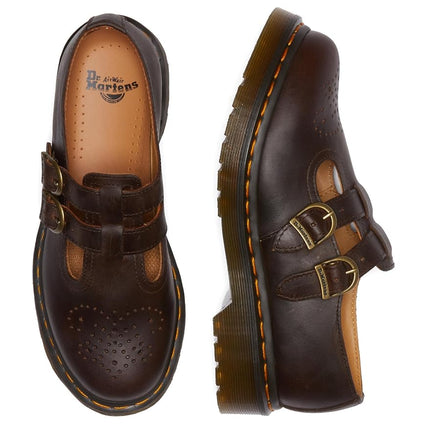 Dr Martens Women's 8065 2 Strap Mary Jane Dark Brown 7 Medium UK