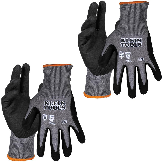 KLEIN TOOLS Knit Dipped Gloves, Cut Level A2, Touc