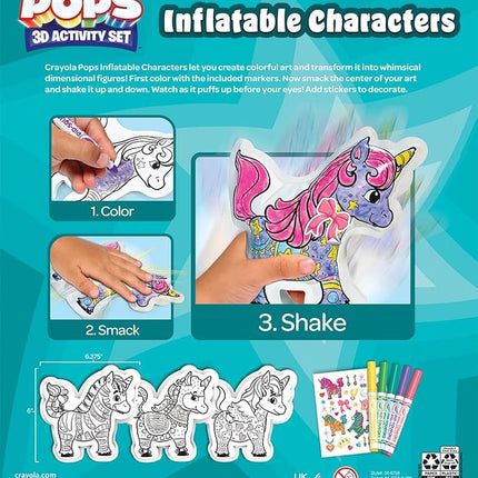 Crayola Pops Inflatable Characters, Coloring Set for Kids, Gift for Boys & Girls, Ages 5, 6, 7, 8