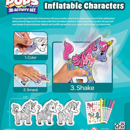 Crayola Pops Inflatable Characters, Coloring Set for Kids, Gift for Boys & Girls, Ages 5, 6, 7, 8