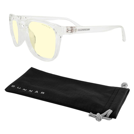 GUNNAR - Gaming and Computer Glasses - Blocks 65% Blue Light - Oakland, Crystal, Amber Tint, Amber, One Size