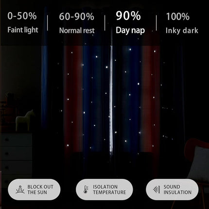 XiDi Dream Star Blackout Curtain for Kids Room, Princess Curtain for Your Daughter's Bedroom, Pink and Purple, 84" W x 52" L