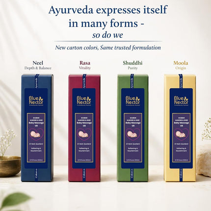 Blue Nectar Ayurvedic Baby Oil with Organic Ghee, 100% Natural Baby Massage Oil With Coconut Oil & Olive Oil (200ml)