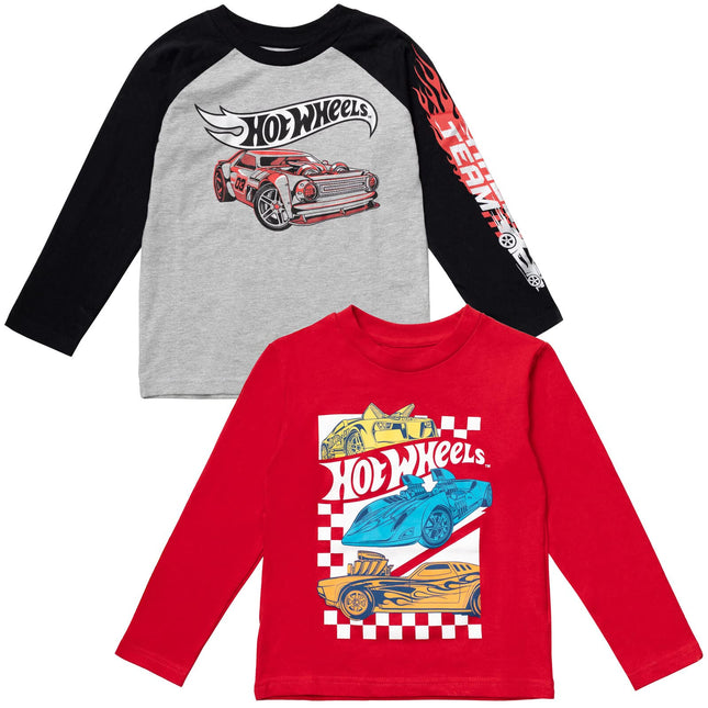 Hot Wheels Toddler Boys 2 Pack T-Shirts Gray/Red 4
