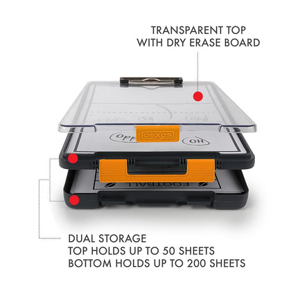 Dexas 5717-804 Clearview Clipcase Dry Erase Clipboard, ABS PP SAN Alloy Steel, Orange
