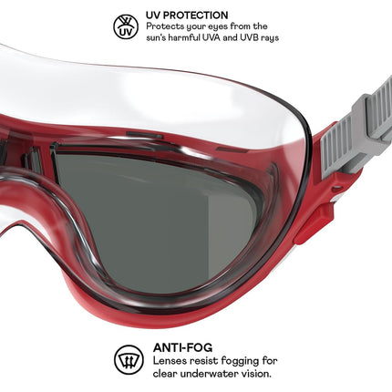 Speedo Unisex Child Swim Goggles Biofuse 2.0 Junior - Mask High Risk Red/Smoke, One Size