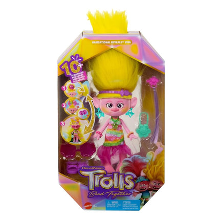 DreamWorks Trolls Band Together Viva Fashion Doll & 10+ Accessories, Hairsational Reveals with Transforming Hair Piece, HNF17
