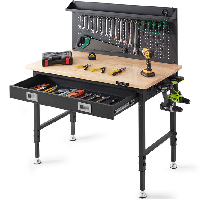 VEVOR Workbench Adjustable Height 28-39.5" Work Be