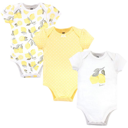 Bodies en coton unisexe Hudson Baby pour bébés, citron, 9-12 mois