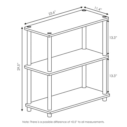 Furinno TURN-N-TUBE Storage Shelves, 3-Tier Book Shelf, Corner Shelf, Toolless Open Shelves, for Organization and Storage, Living Room, Garage, Home Office, Espresso