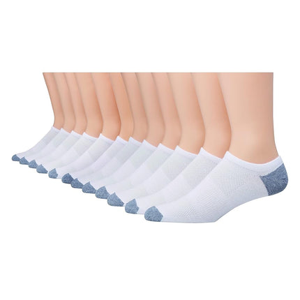 Hanes Men's, X-Temp Lightweight Socks, Low Cut and No Show, 12-Pack Casual, White/Opulent Garden, 37.5-46 EU (Pack of 12)
