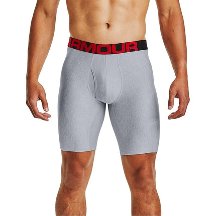 Under Armour Men's Tech 9-inch Boxerjock 2-Pack, Mod Gray Light Heather (011)/Jet Gray Light Heather, XS