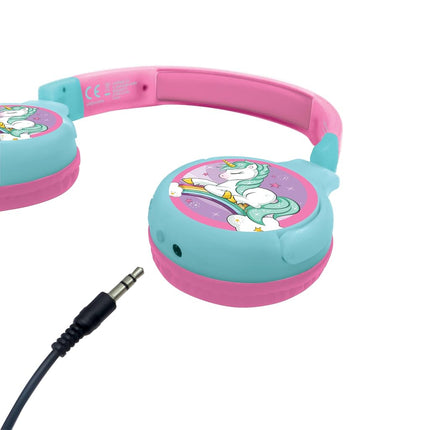 Lexibook Unicorn 2-in-1 Bluetooth Headphones for Kids - Stereo Wireless Wired, Kids Safe, Foldable, Adjustable, HPBT010UNI, Pink, 16.5 x 8 x 18.5 cm