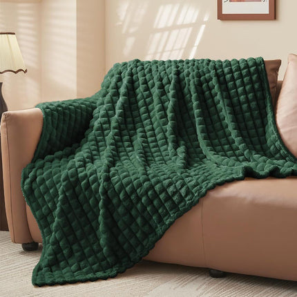 BEDELITE Emerald Green Fleece Throw Blanket for Couch, 50x60 Inches