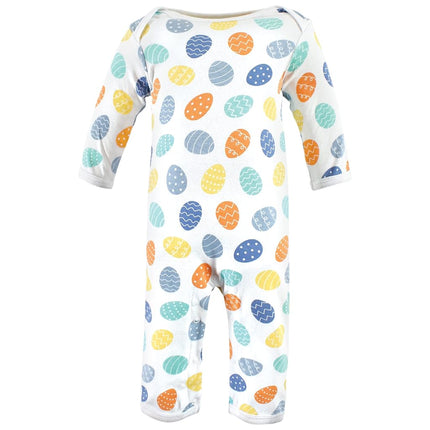 Hudson Baby baby-girls Cotton Coveralls, Hoppy Easter, 0-3 Months
