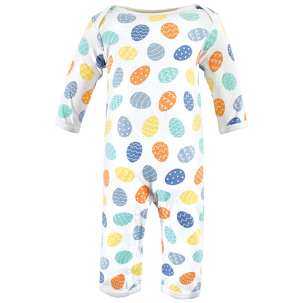 Hudson Baby baby-girls Cotton Coveralls, Hoppy Easter, 0-3 Months