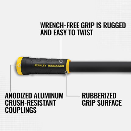 STANLEY BDS90131 Fatmax 100 ft. x 5/8 in. Fabric Hose with Swivel Coupling Watering, Gray, 100'