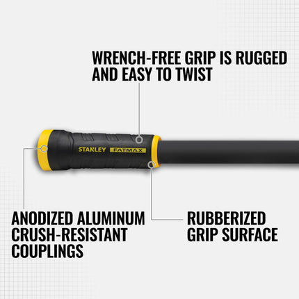STANLEY BDS918504 Fatmax 50 ft. x 5/8 in. Fabric Hose with Swivel Coupling Watering, Gray, 50'