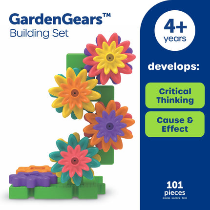 Learning Resources GardenGears Building Set, Ages 4+, Creative Gear Building Toy, Build a Colourful Spinning Garden While Developing Thinking and Fine Motor Skills