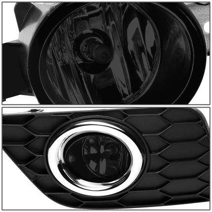 DNA Motoring FL-ZTL-324-SM Chrome Housing Smoked Lens Fog Lights Replacement For 16-19 Sentra