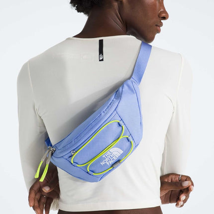 THE NORTH FACE Jester Lumbar Pack | Fanny Pack With Water Repellent Finish, 2.2 Liters, Crossbody Adjustable Strap, Periwinkle Glow/Fizz Lime, One Size, Jester Lumbar Pack - Fanny Pack With Water