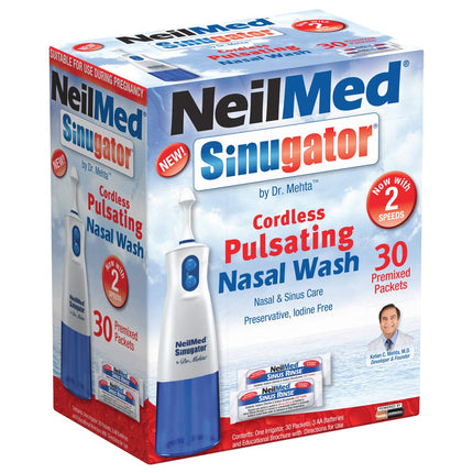 NeilMed Sinugator Cordless Pulsating Nasal Wash wi