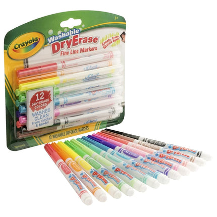 Rotuladores de borrado en seco lavables de punta fina Crayola (12 unidades)