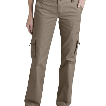 Dickies Women's Relaxed Cargo Pant, Rinsed Pebble Brown, 10