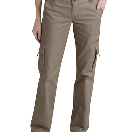Dickies Women's Relaxed Cargo Pant, Rinsed Pebble 