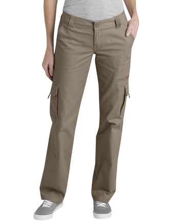 Dickies Women's Relaxed Fit Cargo Pants, Rinsed Pe
