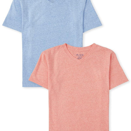 The Children's Place 2 Pack Boys V-Neck Top 2-Pack, Multicolor 2-2 Pack, X-Large