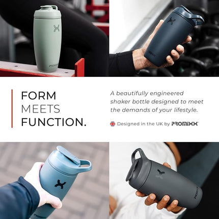 PROMIXX Pursuit Insulated Steel Shaker Bottle 550ml, Midnight Blue