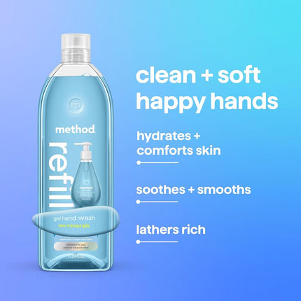 Method Gel Hand Soap Refill, Sea Minerals, 34 oz, 4 pack, Packaging May Vary