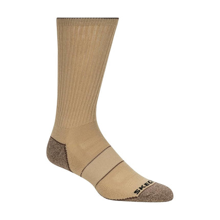 Skechers Men's 6 Pack Work Crew Socks, Coffee/White/Khaki, 9-13 UK