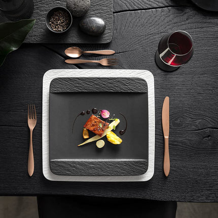 Villeroy & Boch Manufacture Rock Square Plate, Black, 28 cm