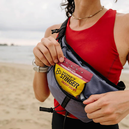 Honey Stinger Organic Pomegranate Passionfruit Energy Chew | Gluten Free, Caffeine Free | For Exercise, Running & Performance | Sports Nutrition for Home & Gym, Pre & Mid Workout | 12 Pack, 50g