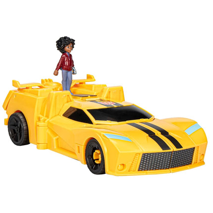 Transformers Toys EarthSpark Spin Changer Bumblebee 20-cm Action Figure with Mo Malto 5-cm Action Figure, for Ages 6 and Up