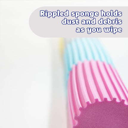 Scrub Daddy Damp Duster, Magical Dust Cleaning Sponge, Dusters for Cleaning, Venetian & Wooden Blinds Cleaner, Vents, Radiator, Skirting Boards, Mirrors, Dust Brush Tools, Home Gadgets, Light Pink