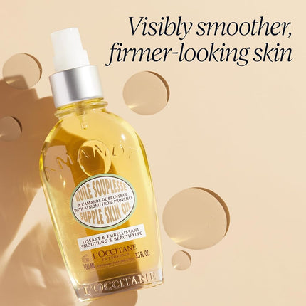 L'OCCITANE Almond Supple Skin Oil 100 ml | Enriched with 50% Almond Oil | Premium Beauty Skincare Oil for All Skin Types
