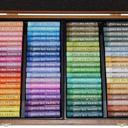 MUNGYO Gallery Professional 72-Color Soft Oil Pastel Set | Superior Blendability, Elegant Wooden Case