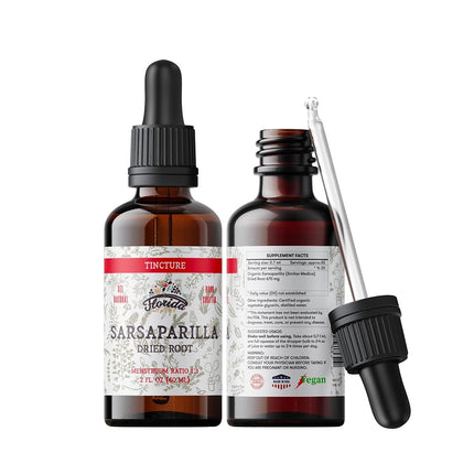Sarsaparilla Tincture, Organic Sarsaparilla Extract (Smilax Medica) Dried Root, Non-GMO in Cold-Pressed Organic Vegetable Glycerin 2 oz, 670 mg