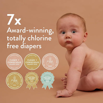 Joonya Baby Nappies, Size 1 XS (2-4 kg) - 6 Bags of 32 (192) - Non Toxic, Eco-Friendly, High Absorbency, Overnight Use, Ultra Slim & Soft - Made in Denmark