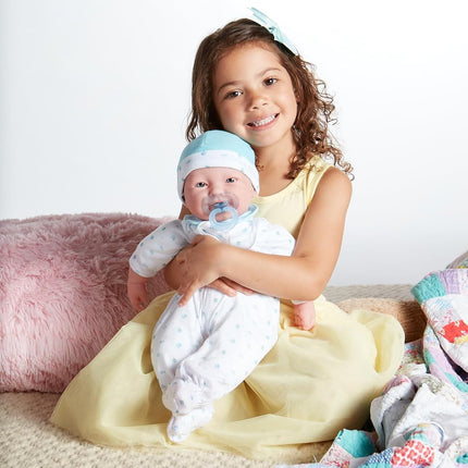 JC TOYS - 51 cm La Baby Doll Has Soft and Washable Body, Magic Bottle and Pacifier, Blue, Designed in Spain, +2 years old