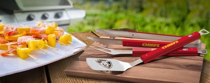 YouTheFan NFL Kansas City Chiefs Spirit Series 3-Piece BBQ Set, Stainless Steel, 22" x 9"