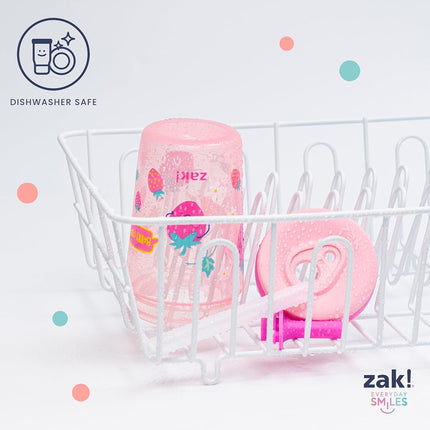 Zak Designs Toddler Cups for Travel or at Home, 15oz 2-Pack Durable Plastic Sippy Cups with Leak-Proof Design is Perfect for Kids (Silly Goose, Harvest)
